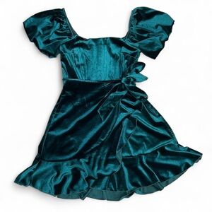 Trixxi Emerald Satin Dress